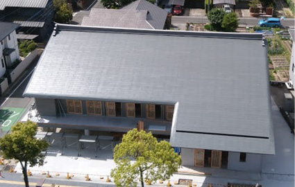 粘接着型金属屋根工法　レオフィットルーフシステム施工例